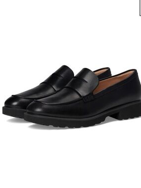 🌻NEW w/box Cole Haan Gwendolyn Black Leather Penny Loafers Women's Size 8 $190
